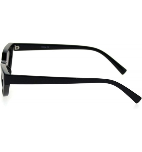 Cat Eye Womens Narrow Cat Eye Heart Shape Side Lens Plastic Sunglasses - Black Red Mirror - C518S9HTH78 $7.33