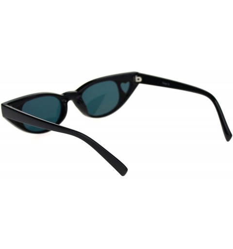 Cat Eye Womens Narrow Cat Eye Heart Shape Side Lens Plastic Sunglasses - Black Red Mirror - C518S9HTH78 $7.33