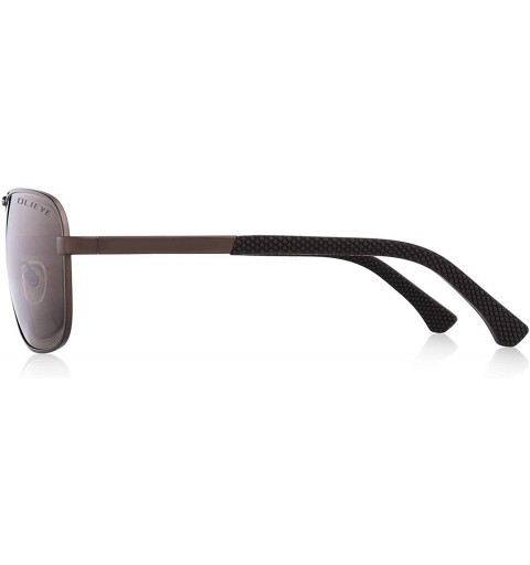Rectangular Men Classic Rectangle Sunglasses HD Polarized Sun glasses For Driving TR90 Legs UV400 Protection - Brown - CK18W6...