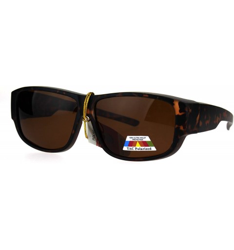 Rectangular Polarized Mens Fitover OTG Light Weight Rectangular Sunglasses - Matte Tortoise - C41862WLH5X $10.25