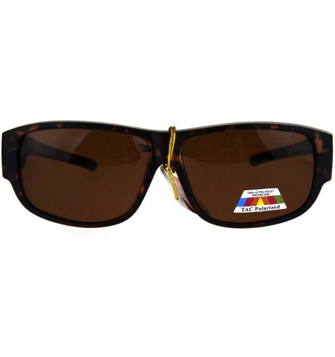 Rectangular Polarized Mens Fitover OTG Light Weight Rectangular Sunglasses - Matte Tortoise - C41862WLH5X $10.25