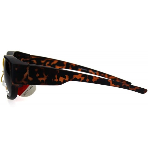 Rectangular Polarized Mens Fitover OTG Light Weight Rectangular Sunglasses - Matte Tortoise - C41862WLH5X $10.25