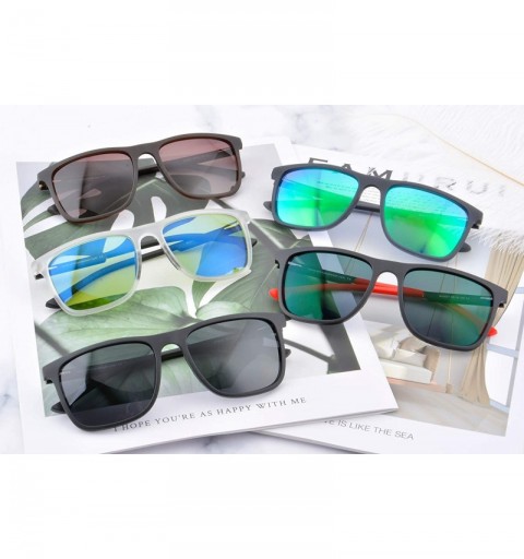 Rectangular Polarized Fishing Sunglasses Outdoor Driving Glasses TR90 Lightweighted Frame-TY2001 - C5- Brown Frame - C9193D0I...