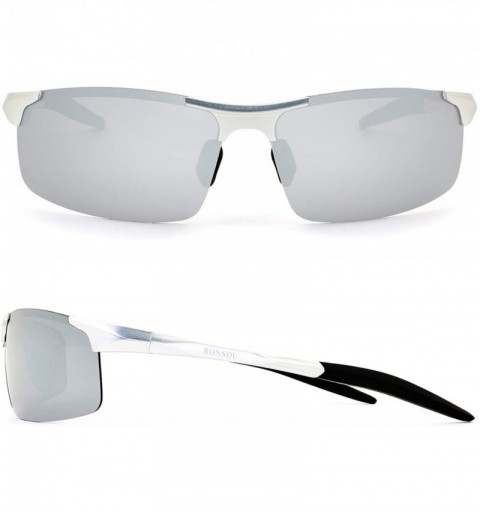 Goggle Mens Sunglasses Polarized Sport UV Protection Ultralight Al Mg Sunglasses for Men Fishing Driving Golf - CT18WLSXIGS $...