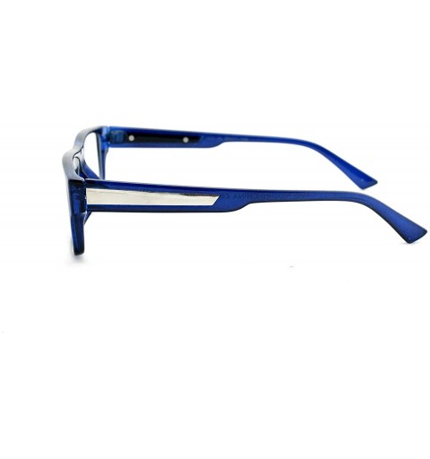 Square Casual Simple Squared Durable Frames Design Clear Eye Glasses Geek - Blue - C911902FW7R $9.50