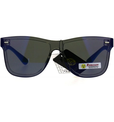Square Biohazard Sunglasses Unisex Fashion Rims Behind Lens Square Frame - Blue - C4188Z39NC7 $8.35