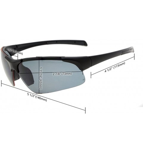 Rectangular TR90 Unbreakable Sports Half-Rimless Bifocal Sunglasses Baseball Running Fishing Driving Golf Softball Hiking - C...