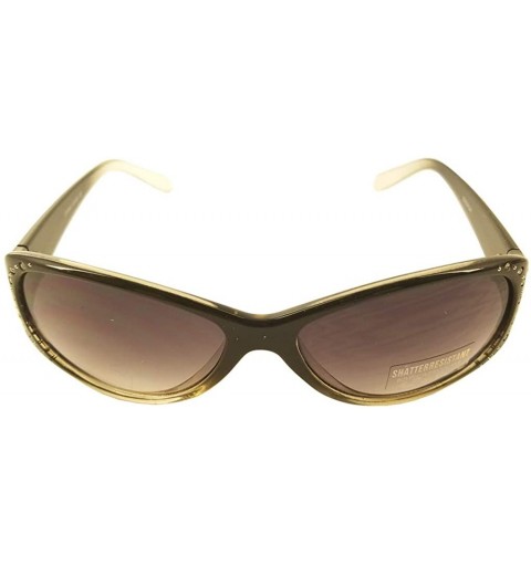 Aviator Vintage Thick Oversized Plastic Frame Womens Sunglasses UV 400 - Brown - C218EOMEOKO $10.22