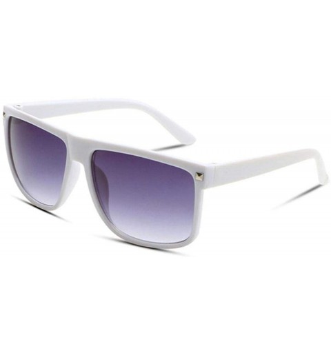 Oversized Oversized Sunglasses Women Luxury Er Big Frame Sun Glasses Men Classic Rivet Brown Black Eyewear - White - CS198AGM...