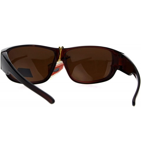 Rectangular Polarized Mens Fitover OTG Light Weight Rectangular Sunglasses - All Brown - CU18635THOM $13.51
