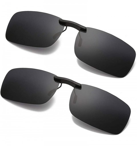 Oval Clip on Sunglasses Polarized- (2-Pack) UV400 Polarised Sunglasses for Driving and Outdoors - Type 1 - CL18HXD86HA $8.17