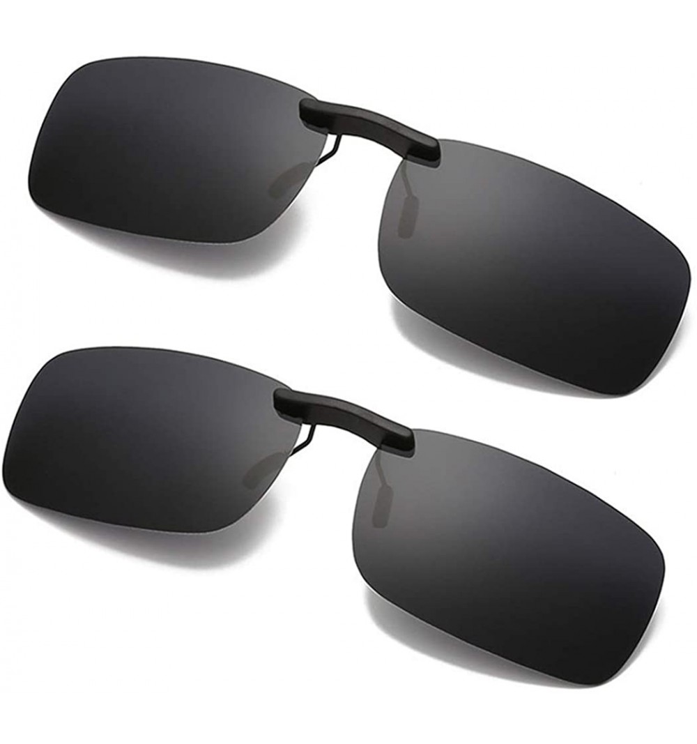 Oval Clip on Sunglasses Polarized- (2-Pack) UV400 Polarised Sunglasses for Driving and Outdoors - Type 1 - CL18HXD86HA $8.17