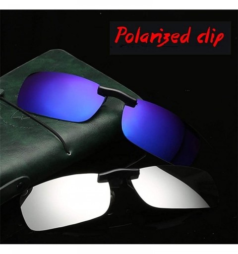 Oval Clip on Sunglasses Polarized- (2-Pack) UV400 Polarised Sunglasses for Driving and Outdoors - Type 1 - CL18HXD86HA $8.17
