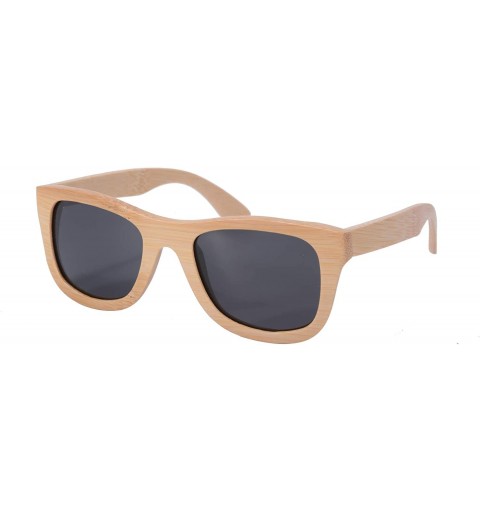 Wayfarer Wooden Polarized Sunglasses Anti-glare UV400 Bamboo Wood Glasses-S6016 - Bamboo Nature - CD18QN5SWC9 $54.03