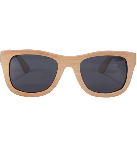 Wayfarer Wooden Polarized Sunglasses Anti-glare UV400 Bamboo Wood Glasses-S6016 - Bamboo Nature - CD18QN5SWC9 $24.22