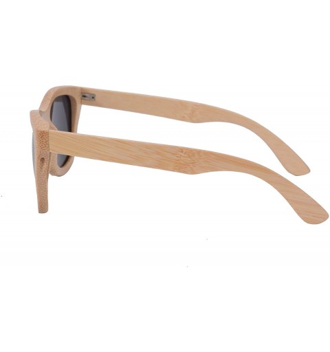 Wayfarer Wooden Polarized Sunglasses Anti-glare UV400 Bamboo Wood Glasses-S6016 - Bamboo Nature - CD18QN5SWC9 $24.22