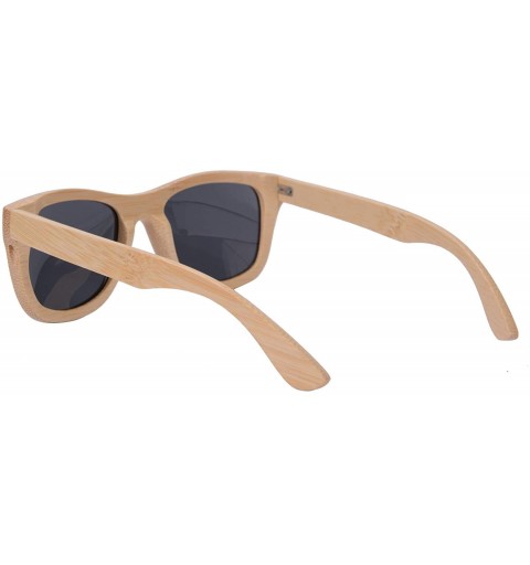 Wayfarer Wooden Polarized Sunglasses Anti-glare UV400 Bamboo Wood Glasses-S6016 - Bamboo Nature - CD18QN5SWC9 $24.22