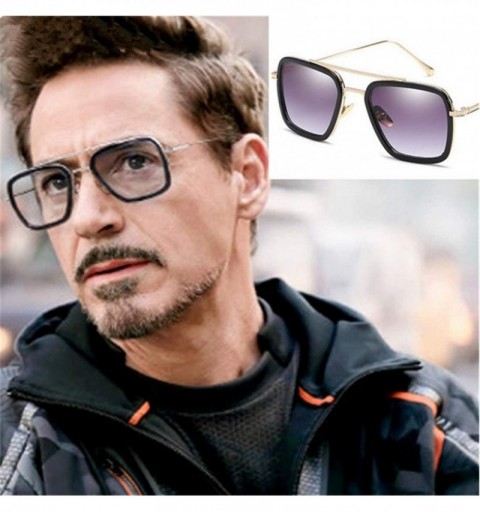 Goggle Men Vintage Steampunk Sunglasses er Iron Man Goggles Retro Windproof Steam Punk Sun Glasses UV400 - As Picture - C518W...