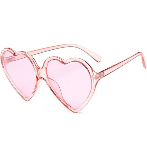 Oversized Yellow Pink Red Glasses Large Women Lady Girls Oversized Heart Shaped Retro Sunglasses Cute Love Eyewear - C01 - CS...
