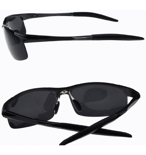 Sport Mirrored Aviator Polarized Driver Sport Sunglasses - Gun Grey Frame Gray Lenses - C511W8NZ0EP $12.45