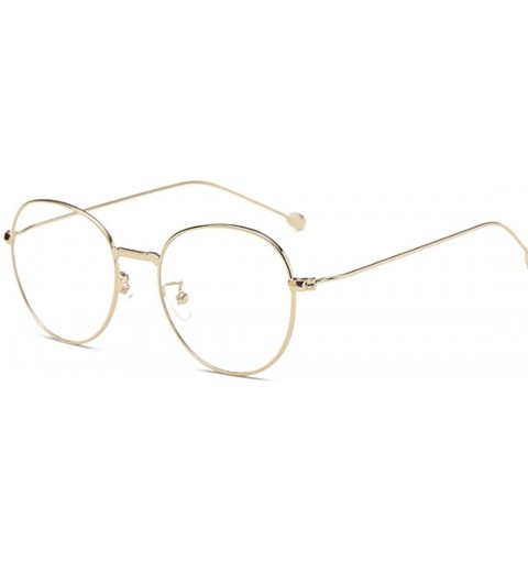 Round Man woman Nearsighted Glasses Retro Myopia Round Metal Glasses Frame - Golden - CM18G3LDXD6 $30.77
