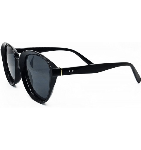Oval 8058 Oversize Aviator XL Retro Vintage Brand Designer Style Havana Womens Mens Sunglasses - Black - CQ18DU06M06 $11.75