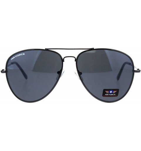 Aviator Airforce Mens Oversize Classic Officer Metal Rim Pilot Sunglasses - Gunmetal Black - CA11I41I9VV $19.11