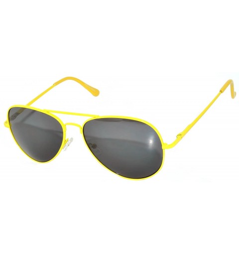 Aviator Aviator Style Sunglasses Colored Lens Colored Metal Frame with Spring Hinge - Yellow_smoke_lens - CF121GEYRR7 $8.46