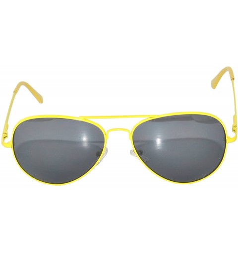 Aviator Aviator Style Sunglasses Colored Lens Colored Metal Frame with Spring Hinge - Yellow_smoke_lens - CF121GEYRR7 $8.46