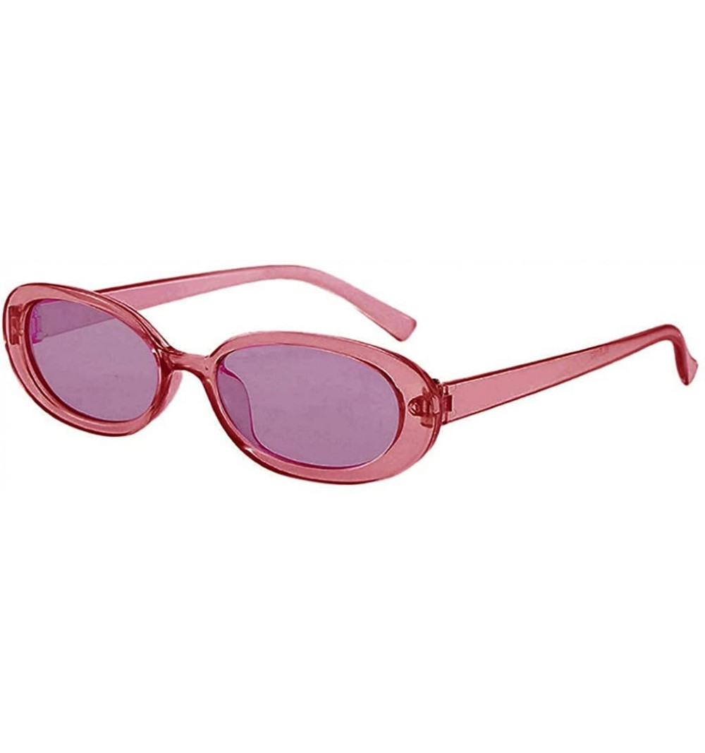 Oversized Unisex Fashion Small Frame Sunglasses Vintage Retro Irregular Shape Sun Glasses - Multicolor D - CJ190OHSQI5 $6.87