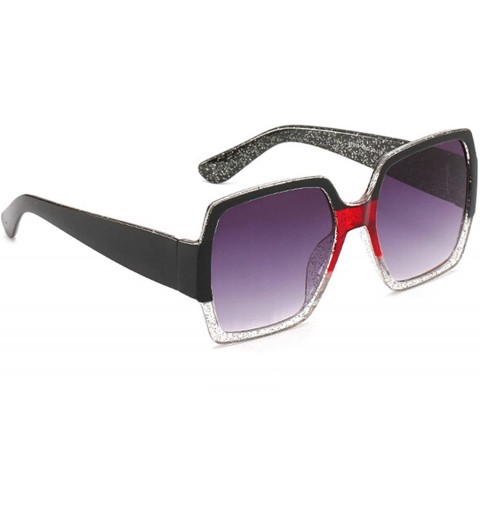 Oval Classic Retro Designer Style Sunglasses for Men PC Resin UV400 Sunglasses - Black Transparent Grey - CG18SZUGI4K $13.74