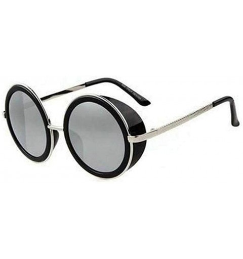 Round Ladies 80s Style Vintage Round Sunglasses Mens Club Party Summer Goggles Glasses - Clear - C418WU2HRC4 $10.88