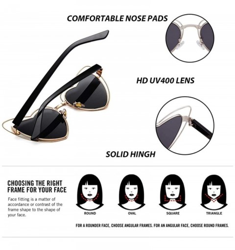 Heart Sunglasses Clout Goggles Vintage Women Cat Eye Retro Mod Style ...