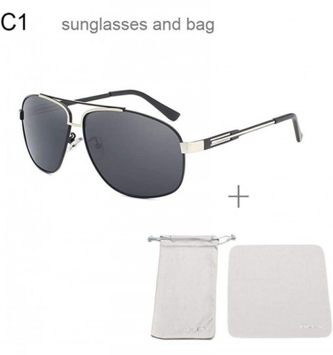 Oversized Polarized Sunglasses Man Cool Sun Glasses Men UV400 Y9754 C1BOX - Y9754 C1 - CQ18XDWWRRQ $11.34