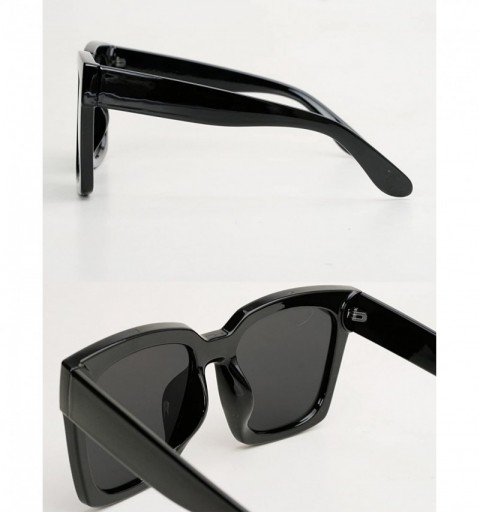 Oversized Premium True Oversized XXL Women Men Fashion Sunglasses - All Black - C118RT705NQ $12.85