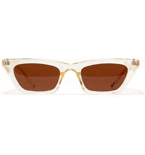 Square Classic Retro Cat Eye Sunglasses Men Women Vintage Small Square Oversized Sun Glasses Shades Luxury Designer - 4 - CS1...