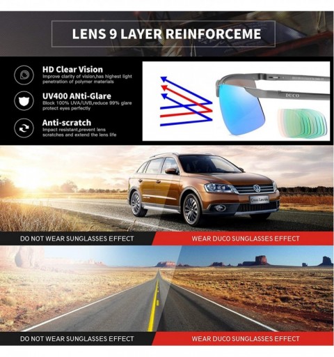 Semi-rimless Men's Sports Style Polarized Sunglasses Fishing Golf Driver Glasses 6806S - Gunmetal Frame Revo Blue Lens - CD11...