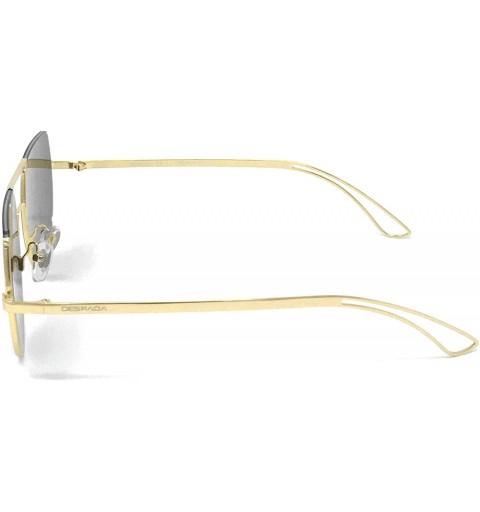 Aviator Premium Unisex Designer Fashion Semi-Rimless Metal Frame Mirrored Sunglasses UV400 Lens- DS 1607- Made in Italy - CO1...