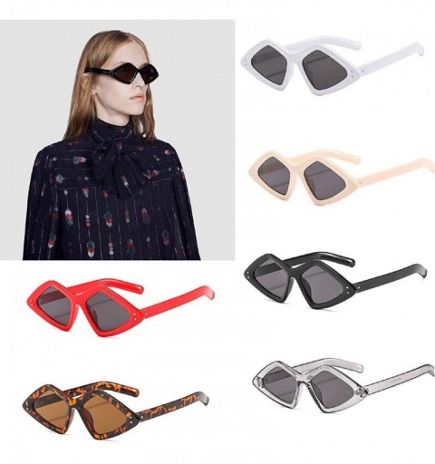 Oversized Retro Vintage Narrow Cat Eye Sunglasses for Women Clout Goggles Plastic Frame Pointy Sun Glasses - Beige - CJ18U67W...
