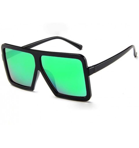 Rectangular Big Frame Glasses-Women Men Vintage Retro Glasses Unisex Big Frame Sunglasses Eyewear Creative Gift (Green) - C01...