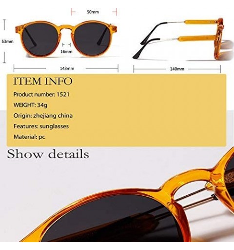 Round Classic Sunglasses Design Transparent glasses - Orange - CM18AGAKK0U $9.39