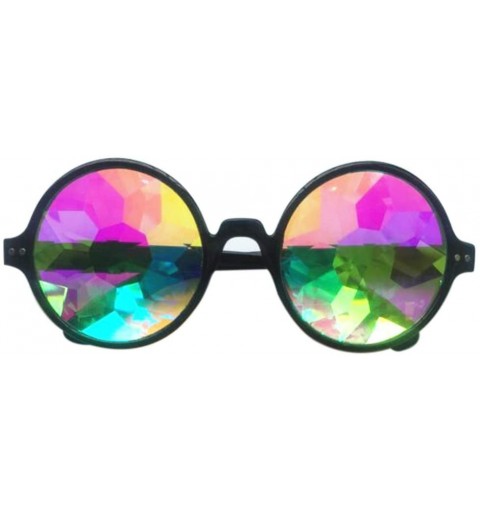 Goggle Retro Round Kaleidoscope Sunglasses Fashion Unique Cosplay Goggles Black - Black - CG196QZADEL $9.20