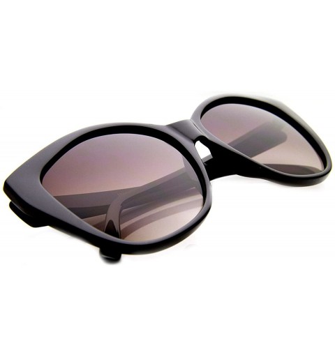 Oval Womens Oversized Oval Mod Glam High Fashion Sunglasses - Black Lavender - CV11XN6SBN3 $7.49