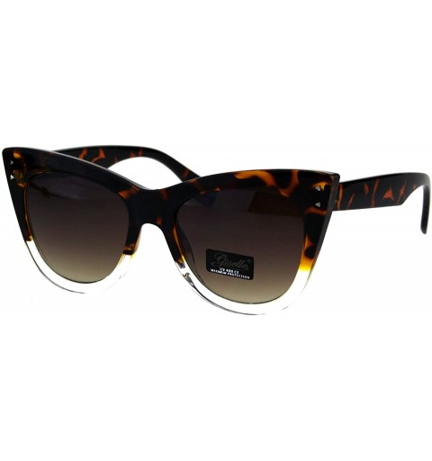 Square Womens Fashion Sunglasses Square Butterfly Oversized Shades UV 400 - Tortoise Clear (Brown) - CT18KI758SR $11.27