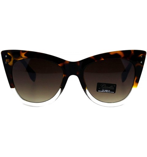 Square Womens Fashion Sunglasses Square Butterfly Oversized Shades UV 400 - Tortoise Clear (Brown) - CT18KI758SR $11.27