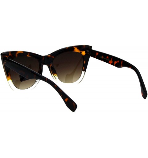Square Womens Fashion Sunglasses Square Butterfly Oversized Shades UV 400 - Tortoise Clear (Brown) - CT18KI758SR $11.27