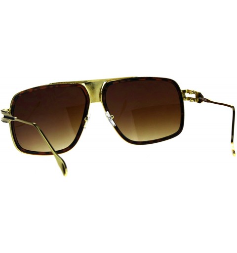 Square Mens Fashion Sunglasses Designer Style Square Flat Top Frame UV 400 - Tortoise Gold (Brown) - CD18CN0A2O6 $9.78