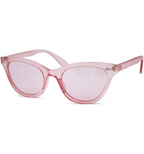 Cat Eye Clear Princess Cat Eye Neon Frame Sunglasses - Pink - CH18DAO2SSM $11.33