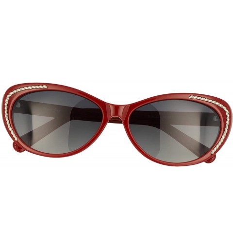 Oversized Vintage Brand Cat Eye Polarized Sunglasses 100% UV Protection Retro Glasses Women Eyewear - Red - CY18SCWOOQU $16.58