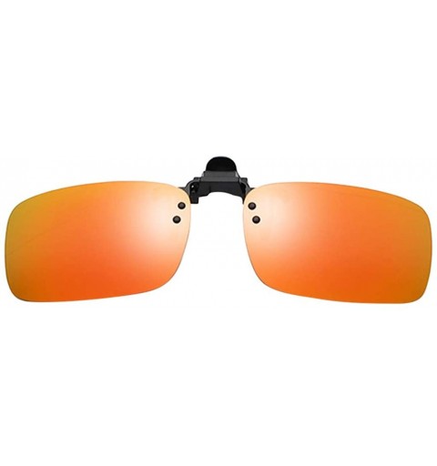 Rimless Polarized Clip-on Sunglasses Anti-Glare Driving Glasses for Prescription Glasses Fashion Sun Glasses - Orange - CK196...